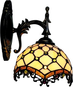 Brilagi - Lampă de perete Tiffany din vitralii ivoriu 1xE14/40W/230V