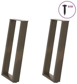 vidaXL Picioare de masă consolă în formă de U, 2 buc., oțel natural, 28x(72-73) cm