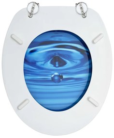 Scaune WC cu capac, 2 buc., albastru, MDF, model strop de apa 2, Picatura de apa albastra, nu