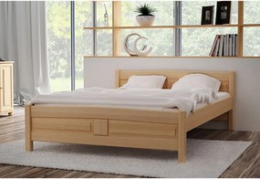 Expedo Pat înalt ANGEL + saltea sandwich MORAVIA + somieră GRATIS, 90 x 200 cm, nuc-lac