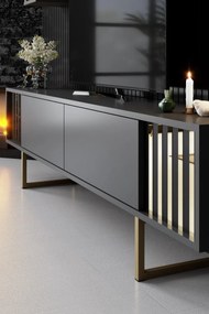 COMODA TV Lux Gold Line Tv Stand Stylish, Alb - Nuc - Gri, 180 x 48 x 30 cm