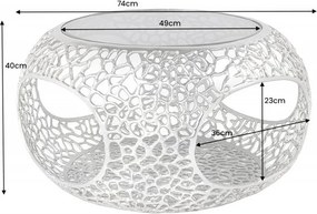 Masuta de cafea design modern Spin 40cm argintiu