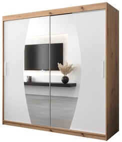 Dulap de haine 200 cm Eclipse (Stejar artisan + Alb mat). 1063435
