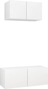 vidaXL Set dulapuri TV, 2 piese, alb, lemn prelucrat