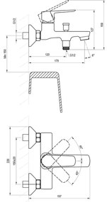 Baterie pentru cadă Ravak LIFE X070479, neagră