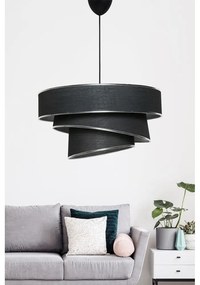 Lustră neagră/argintie cu abajur textil ø 40 cm Couper – Opviq lights