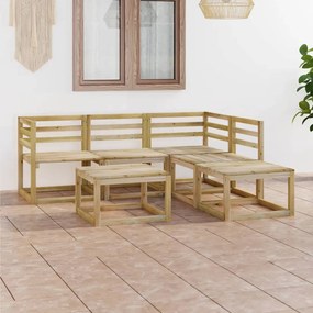 3065300 vidaXL Set mobilier de grădină, 6 piese, lemn de pin verde tratat