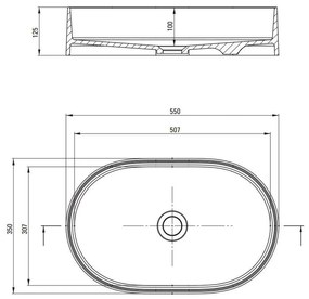 Lavoar pe blat gri metalic Deante Silia 55 cm