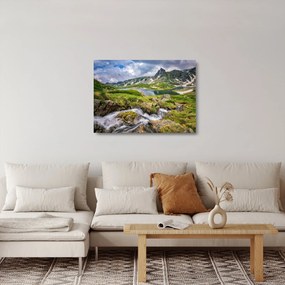 Tablou pe sticlă - Vedere la Muntele Rila (70x50 cm)
