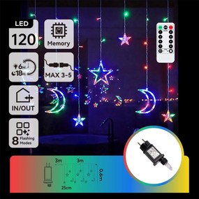 Aigostar - LED RGBY ghirlandă de Crăciun pentru exterior 120xLED/6W/230V/8 funcții 3x0,6m IP44 + telecomandă