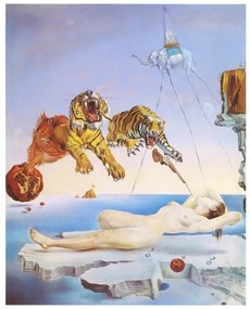Dream Caused by the Flight of a Bee Around a Pomegranate a Second Before Awakening, 1944 Reproducere, Salvador Dalí, (24 x 30 cm)