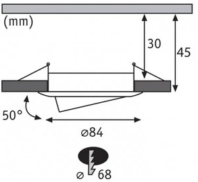 Paulmann 93080 - Set 3x LED 6W IP23, spoturi încastrate COIN, dimabile, 230V