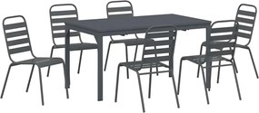 vidaXL Set de masă pentru grădină 7 pcs Antracit