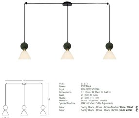 Lustra cu 3 Pendule design decorativ modern Ember I