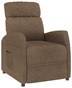 289700 vidaXL Fotoliu rabatabil, maro, material textil