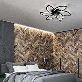 Brilagi-LED Lampă cu ventilator, dimabilă LED/50W/230V 3000-6500K negru+DO