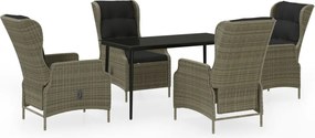 vidaXL Set mobilier de grădină, 5 piese, maro