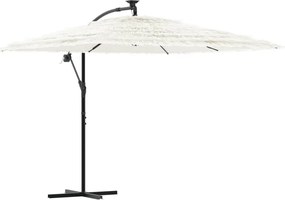 vidaXL Umbrelă soare de grădină stâlp din oțel, alb 269x269x235cm