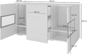 Comodă cu sertare Baros 26 132 cm - beton închis / schiefer