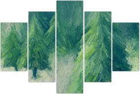 Tablou - Conifere pictate (150x105 cm)