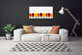 Tablou pe panza canvas Flori Floral Portocaliu Roșu Galben