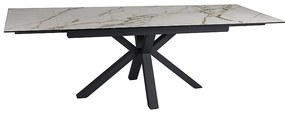 Masa extensibila Columbus Ceramic alb AMBER BIANCO/negru L160-240 cm