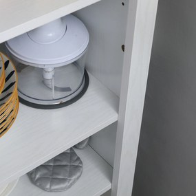 HOMCOM Șifonier de Depozitare bufet bucătărie mobilier de depozitare pentru Baie Economisire Spațiu Stil Clasic cu 3 rafturi reglabile- Înălțime 120 cm în Lemn Alb | Aosom Romania