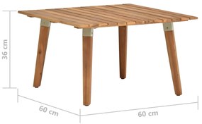 Masuta de cafea de gradina, 60x60x36 cm, lemn masiv acacia