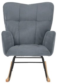 Fotoliu gri balansoar cu tapițerie din catifea Elza – Støraa