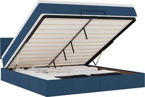 vidaXL Cadru de pat otoman cu saltea țesătură albastră 180x200cm