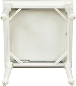 Masa pliabila, L90(180) 90 H80 cm, culoare alb antic, Lemn masiv