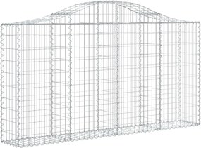 vidaXL Coș gabion arcuit 200x30x100/120 cm fier galvanizat