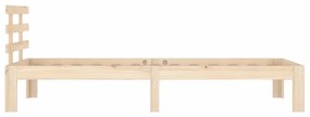 Cadru de pat mic Single 2FT6, 75x190 cm, lemn masiv Maro, 75 x 190 cm