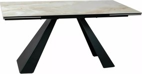 Masa extensibila Salvadore Ceramic bej lucios/negru mat L160-240xl90 cm