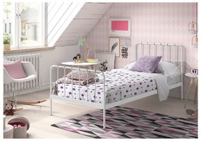 Pat metalic pentru copii Vipack Alice, 90 x 200 cm, alb