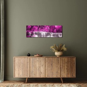 Tablou - Cascadă, violet (cu ceas) (90x30 cm)