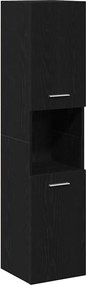vidaXL Dulap de Baie Stejar Negru 30 x 30 x 130 cm Lemn compozit