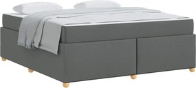vidaXL Cadru de pat cu saltea Gri închis 180 x 200 cm țesătură