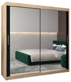 Dulap de haine 200 cm Toki 3 (stejar sonoma + negru mat). 1065109