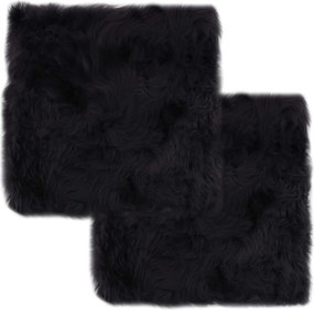 vidaXL Pernuțe scaun 2 buc, gri închis, 40x40 cm, piele oaie naturală