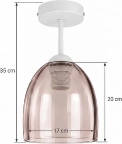 BRILAGI - LED Lampă de tavan aplicată R GLASS 1xE27/60W/230V Ø 17 cm alb/bej fumuriu