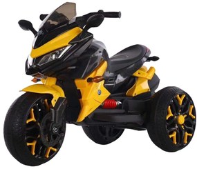 Motocicleta electrica cu 2 motoare, pentru copii, 2-10 ani, Galben- ME-23