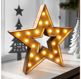 Brilagi - Decorațiune LED de Crăciun, stea, 38 x 40 cm, alimentare 2x AA