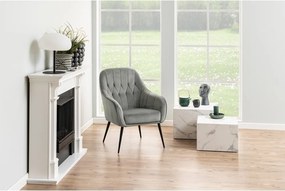 Măsuțe de cafea albe 2 buc. cu aspect de marmură 58x58 cm Dice – Actona