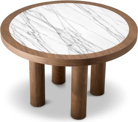 Masa rotunda LUX, Marmura, Furnir Nuc, Presedio 120cm