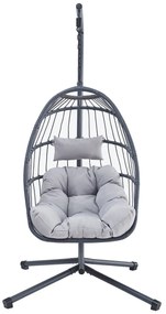 Autronic Fotoliu suspendat, metal, polyrattan,gri, AZ-V 1269GREY