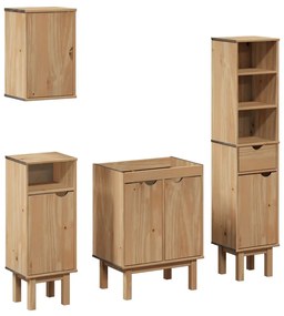 3307683 vidaXL Set mobilier de baie „OTTA”, 4 piese, lemn masiv de pin