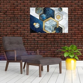 Tablou - Hexagoane de marmură (90x60 cm)