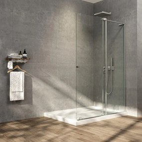 Paravan de dus tip Walk-in Fluminia Vario crom-transparent 120 cm sticla securizata 8 mm