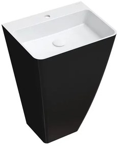 Lavoar freestanding Omnires Parma M+ dreptunghiular negru - alb 55 cm